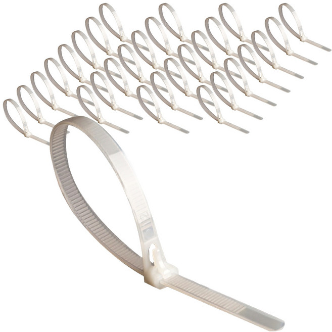 코코로이 재사용 케이블 타이, 화이트, 100개