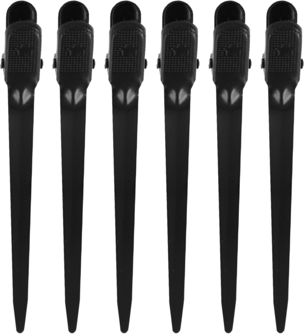 SSIZZO 美容院無痕大號髮夾 黑色 6入, 6個