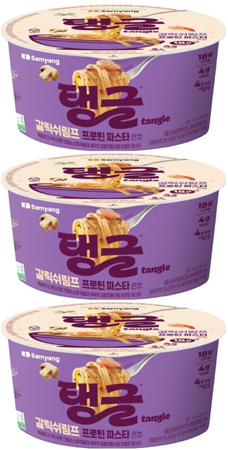 tangle 갈릭쉬림프프로틴파스타 큰컵, 100g, 3개