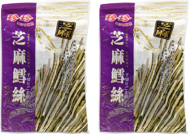 珍珍 芝麻鱈魚絲 酥脆芝麻 新鮮乾燥魚漿, 120g, 2包