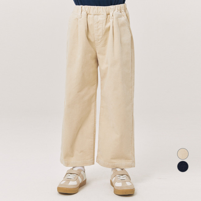 롤리트리 아동용 세미 와이드 배기 코듀로이 스판 팬츠