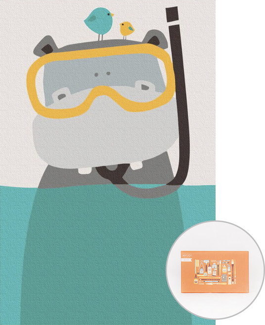 아트조이 DIY 명화그리기 10 x 15 cm, 스노쿨 하마, 1개