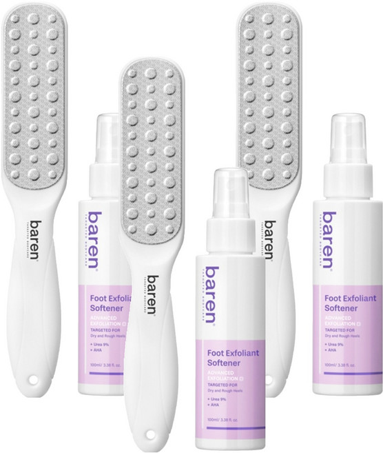 바렌 발각질지우개 각질연화제 + 스텐 풋 파일 세트, 2개입, 3세트