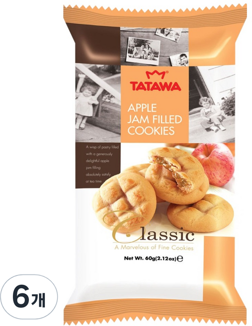 타타와 사과잼 쿠키, 60g, 6개