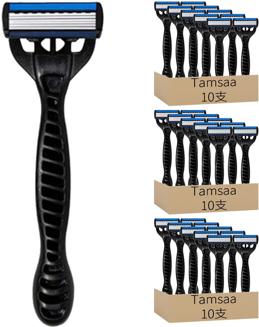 Tamsaa 優質拋棄式6層刀片刮鬍刀, 3盒, 10支