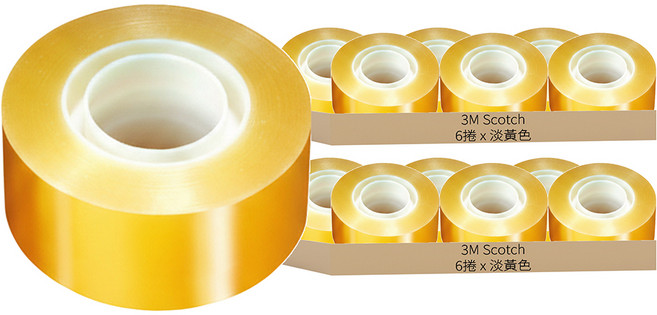 3M Scotch 550 多用途膠帶補充包, 淡黃色, 12捲