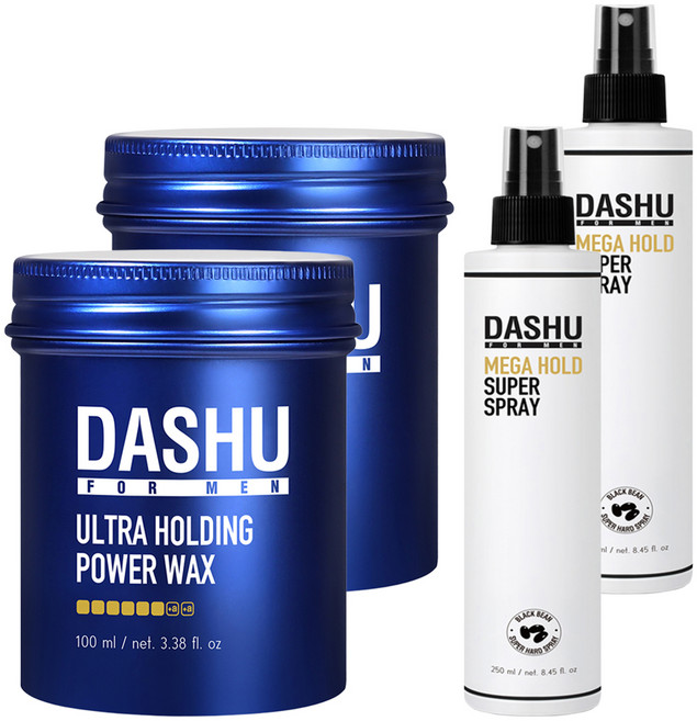 DASHU 男士超強定型持久造型髮蠟 100ml+Mega Hold定型頭髮噴霧 250ml, 2組