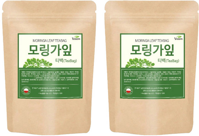 VOTEM 모링가잎 삼각 티백차, 1g, 100개입, 2개