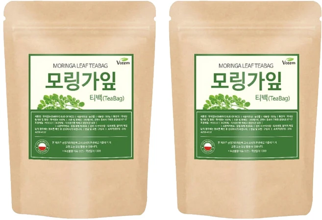 VOTEM 모링가잎 삼각 티백차, 1g, 100개입, 2개 - 쿠팡