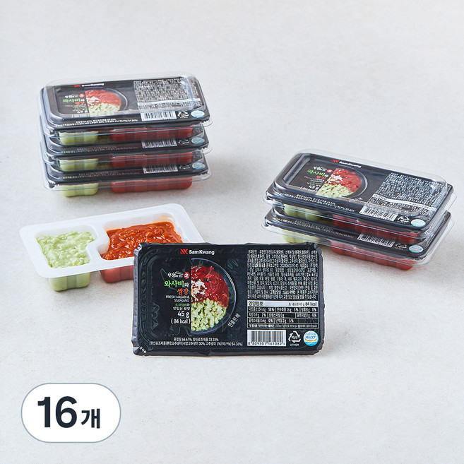 삼광 뚜껑이있는 와사비와 쌈장, 45g, 16개