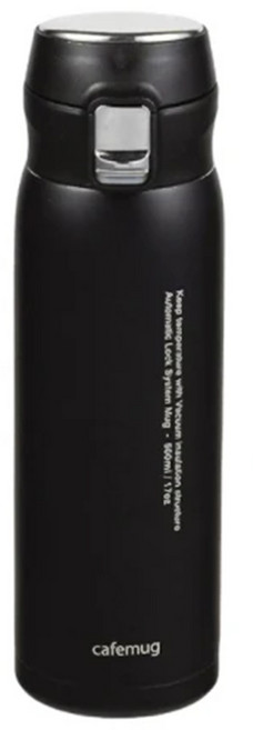 PEARL LIFE 珍珠金屬 輕量一觸開啟隨行杯 日本製 HB-4763, 霧黑色, 650ml, 1個