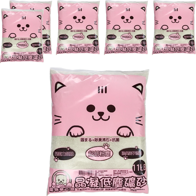 寵物夢工廠 晶凝低塵礦砂 貓砂, 除臭沸石, 5kg, 6袋