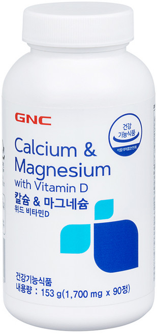 GNC 칼슘&마그네슘 위드 비타민 D 45일분, 90정, 1개