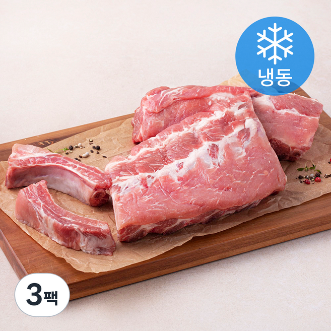 6다이닝 스페인산 듀록 돈등갈비 (냉동), 1kg, 3팩