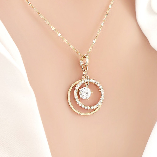 JuriEtte 14K/18K 女性日常鈴鐺黃金項鍊 + 贈品戒指 + 購物袋