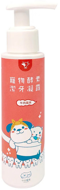 Little poppet 小小毛孩 寵物抗菌酵素潔牙凝露 牛肉風味, 80ml, 1瓶