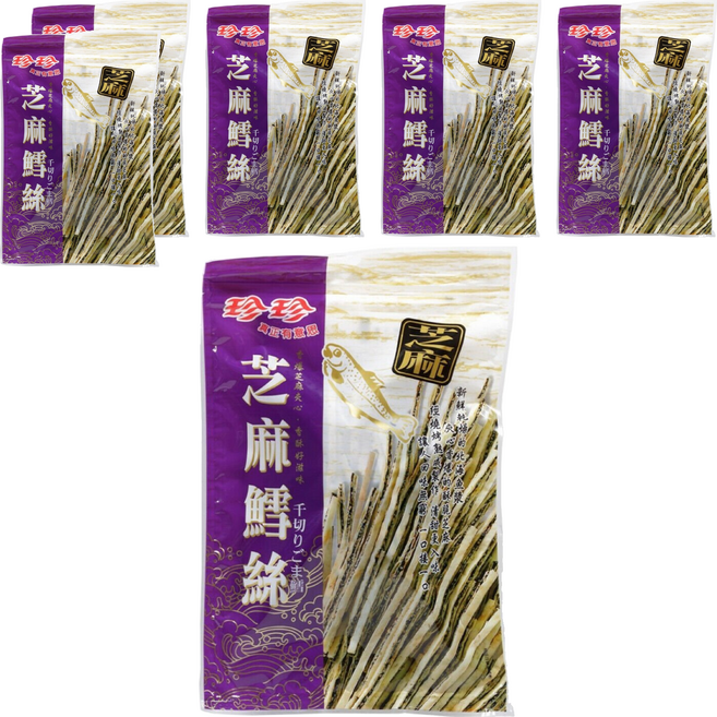 珍珍 芝麻鱈魚絲 酥脆芝麻 新鮮乾燥魚漿, 120g, 6包