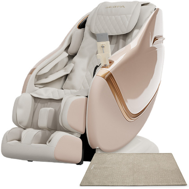 제스파 밸리안 프리미엄 끼임방지 센서 안마의자+전용 러그 세트 방문설치, ZPC3141, 피치블라썸, 브라운