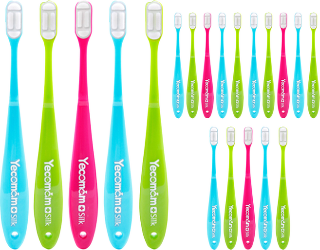 예꼬맘 실크 어린이 칫솔 2단계, 혼합색상, 1개입, 20개