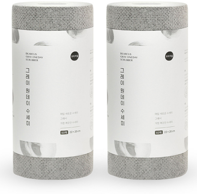디어커스 원데이 수세미, 그레이, 60개입, 2세트