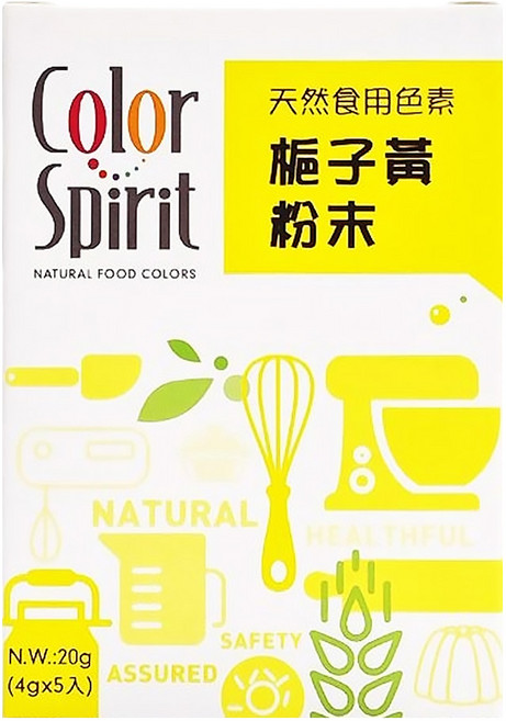 Color Spirit 梔子黃色素粉末, 4g, 1盒