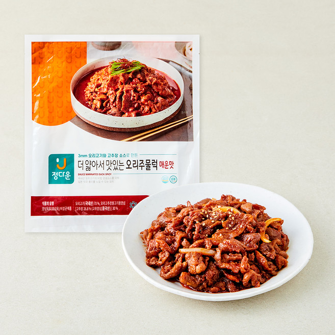 정다운 더 얇아서 맛있는 오리주물럭 매운맛, 1개, 500g