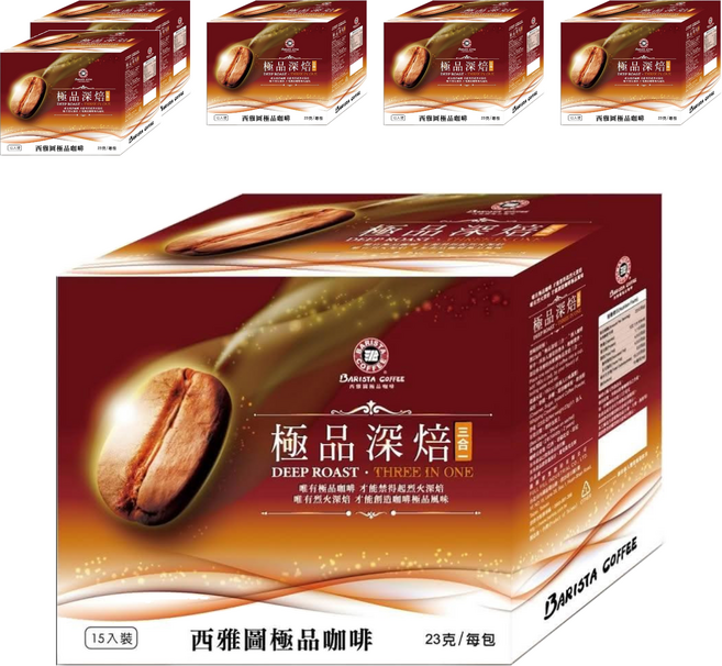 BARISTA COFFEE 西雅圖 極品深焙三合一咖啡, 23g, 15入, 6盒