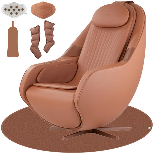 세라젬 파우제 M6 안마의자 + 복부진동도자 + 리모컨 + 시트패드 + 에어셀마사지기 + 러그 세트 방문설치, CGM EMCG-2401, 브라운