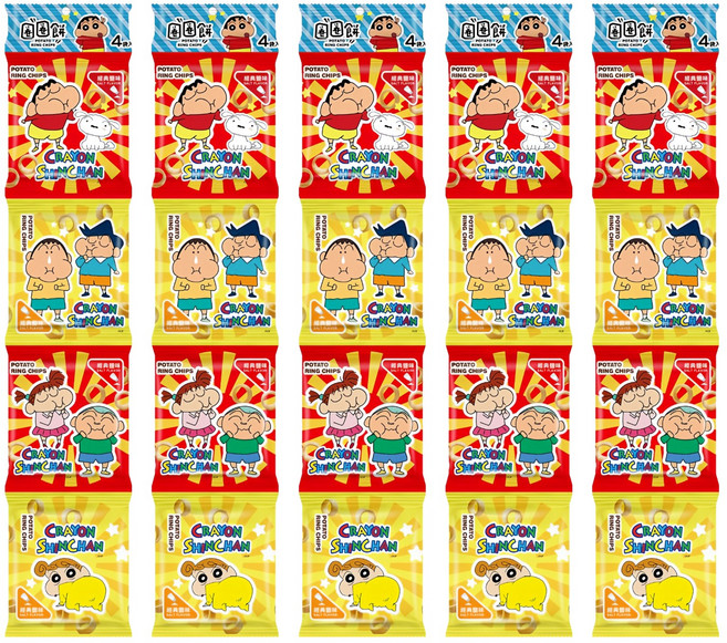 SUNFRIEND 蠟筆小新圈圈餅 四連, 64g, 5組