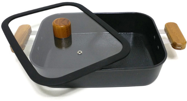 키친아트 인덕션 포르트 IH 세라믹 코팅 사각 전골냄비, 27cm, 혼합색상, 1개