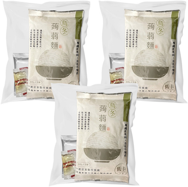 自在食刻 蒟蒻寬麵 檸檬青醬, 240g, 3盒