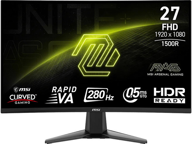 msi 微星 MAG 276CXF 27" 電競 曲面 顯示器 Rapid VA 16:9 1920 x 1080 280Hz 0.5ms 黑色 3CE0 防閃爍 減藍光