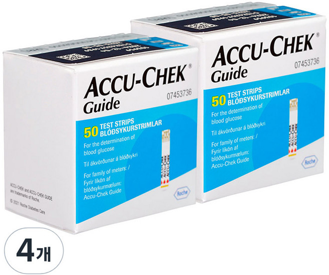 아큐첵 가이드 혈당시험지, 50개입, 4개