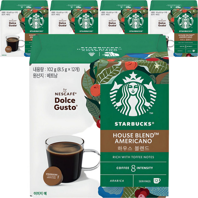 스타벅스 하우스블렌드 캡슐커피, 8.5g, 12개입, 5개