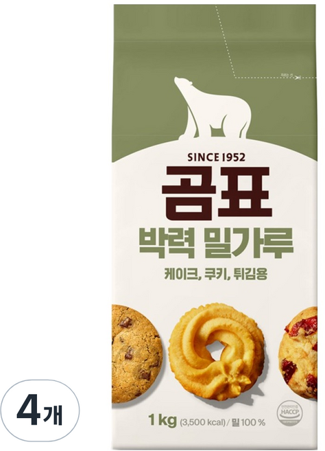 곰표 박력 밀가루, 1kg, 4개