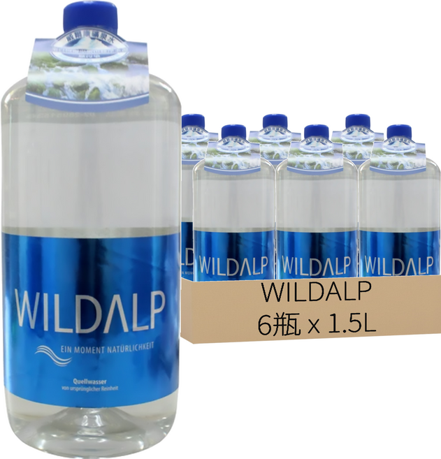 WILDALP 奧地利天然礦泉水, 1.5L, 6瓶