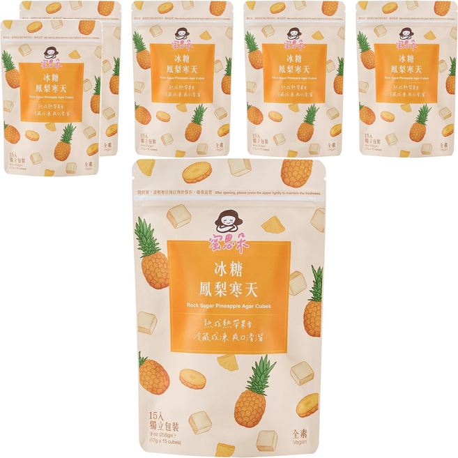 Medolly 蜜思朵 冰糖鳳梨寒天, 15顆, 17g, 6袋