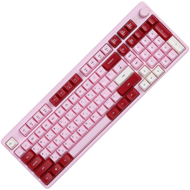 몬스타기어 노브 보글보글 6세대 멤브레인 사무용 저소음 유선 인체공학 키보드, 로즈핑크, X198, 제조사축