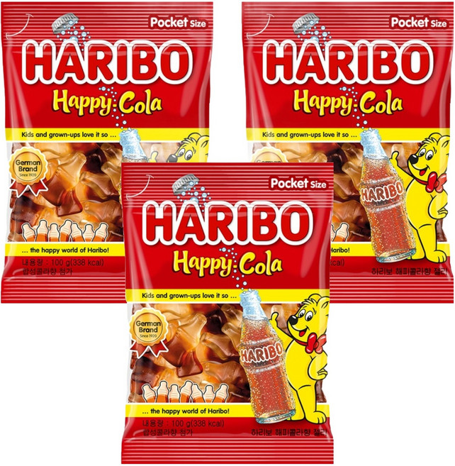 하리보 해피콜라향 젤리, 100g, 3개