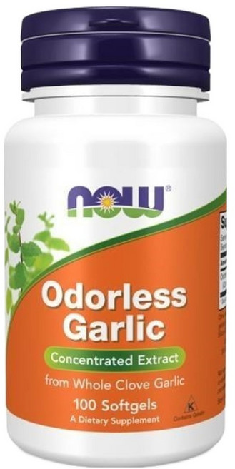 NOW Foods 無味大蒜精華膠囊, 100顆, 0.5g, 1罐