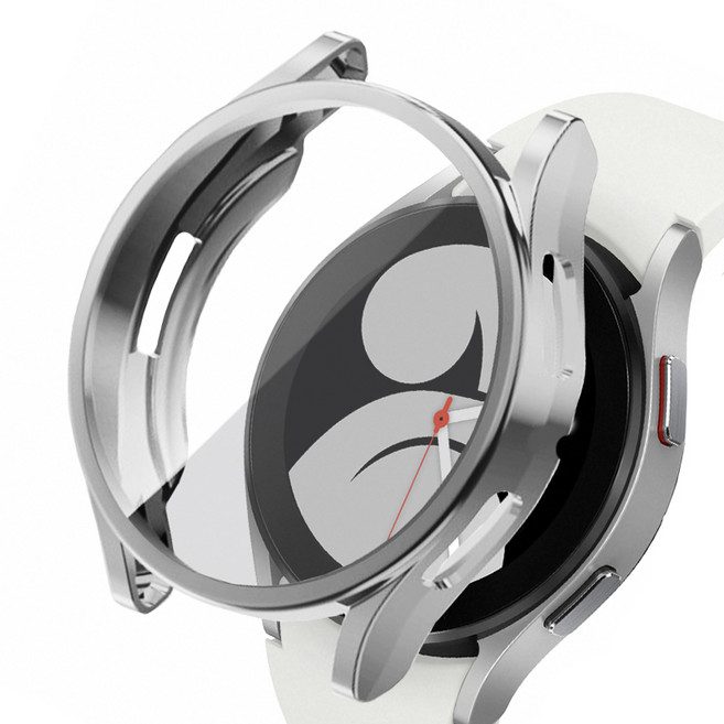 루아러블 갤럭시워치 액정보호 TPU 풀커버 케이스, 실버, 1개