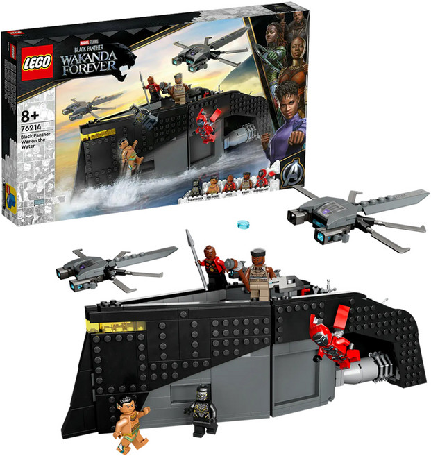 LEGO 漫威系列 黑豹 水上戰爭 Black Panther: War on the Water, 漫威系列 黑豹 水上戰爭 黑色 + 灰色, 1盒