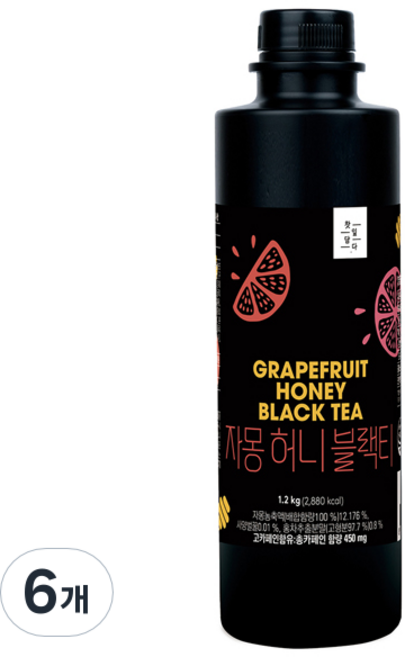 스위트컵 찻잎담다 자몽 허니 블랙티, 1.2kg, 6개