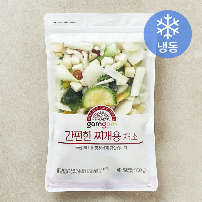 곰곰 간편한 찌개용 채소, 500g, 1봉