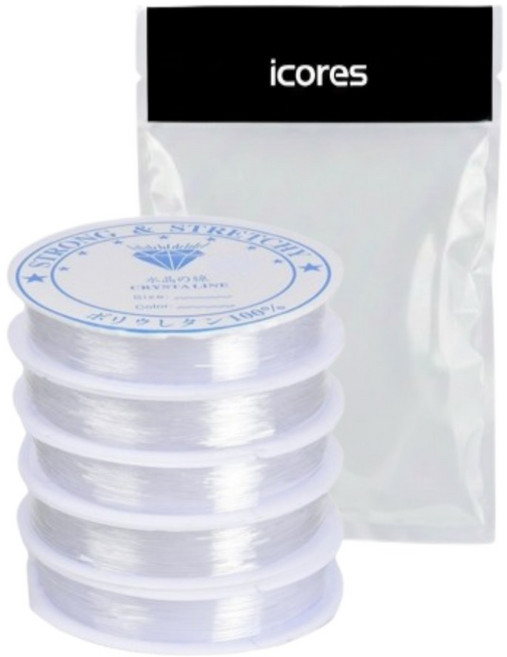 아이코어스 비즈 공예 우레탄줄 1 x 5 m, 투명, 5개