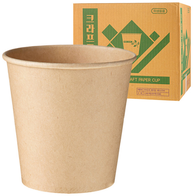 더좋은컵 크라프트 종이컵, 1000개입, 1개