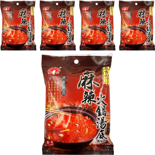 新光洋菜 麻辣火鍋湯底, 75g, 5包