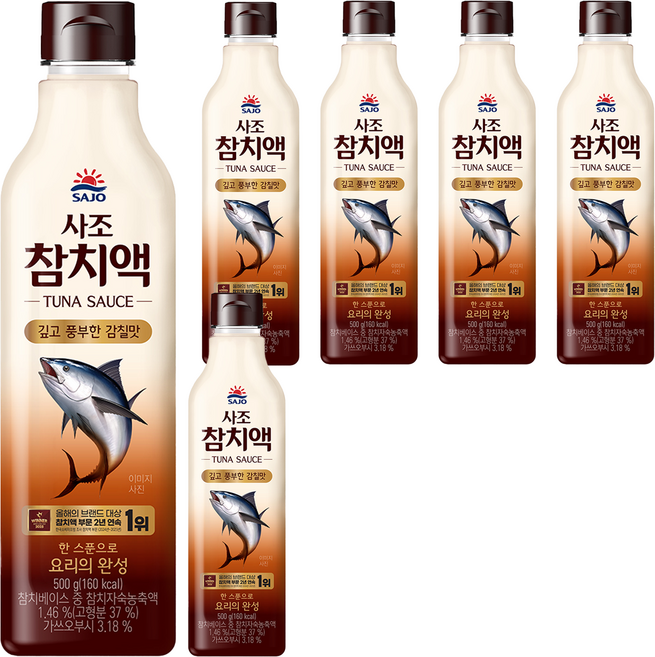 사조 참치액, 500g, 6개