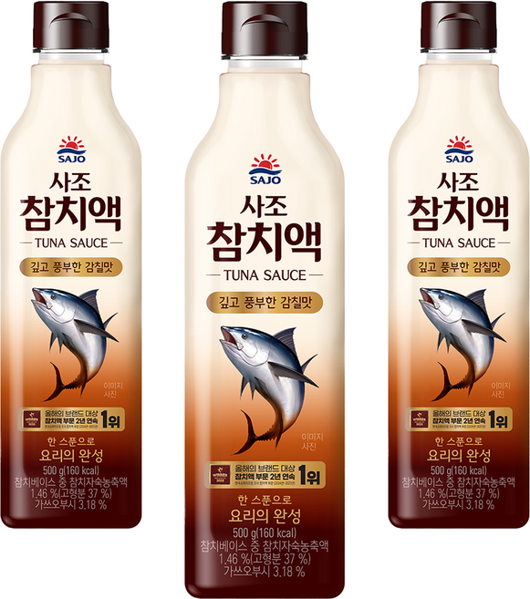 사조 참치액, 500g, 3개