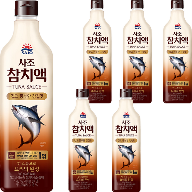 사조 참치액, 900g, 6개